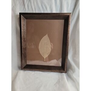 Bed Bath & Beyond Skeleton Leaf Wall Art 11.5" X 9.5" Brown & Beige